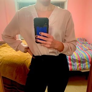 Baby Pink Long Sleeve Blouse